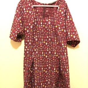 Size 26 cotton twill dress. Cute pattern.  POCKETS